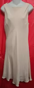 Casual Corner Womens 100% Silk Midi Dress Size 12 Sleeveless Light Peach ? - Picture 1 of 20