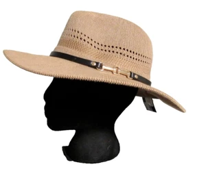Marcus Adler New York Men's Wide Brim Hat 22"OSFM adjustable Tan accents NWT - Picture 1 of 9