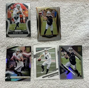 Panini Lot of 5 Las Vegas Raiders Derek Carr Football Cards (Z1) - Picture 1 of 2