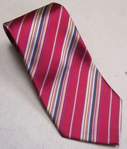 Andrea Necktie Neck Tie Red Striped Purple Green Orange Polyester - Picture 1 of 1