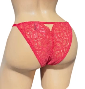 Victorias Secret slip bikini stringato pizzo rosso medio nuovo - Foto 1 di 3