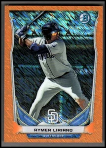 2014 Bowman Chrome Bowman Scout Top 5 Mini Orange Refractors Rymer Liriano 28/50 - Picture 1 of 2