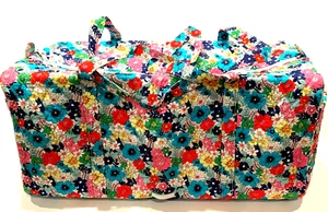 Large Traveler Duffel Bag Flowers Vera Bradley Far Out Floral Pattern Duffle New - Picture 1 of 10