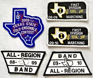 Set of 5 Texas Marching Band Patches - 2008 - 2009 - 2010 - Picture 1 of 4
