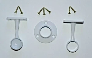 19 mm White pole rail Centre or End Bracket or Socket Wardrobe storage fittings - Picture 1 of 8