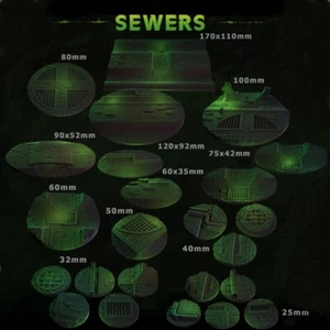 Warhammer 40K AOS Resin Base Toppers Wargaming Sewers - Picture 1 of 1