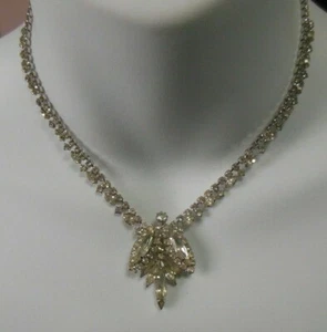 Conjunto de collar nupcial de noche de diamantes de imitación vintage de alta gama Estate - Imagen 1 de 4