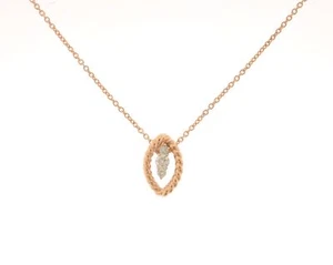 Roberto Coin 18K Yellow Gold Round Diamond Barocco Necklace 15.50" - Picture 1 of 4