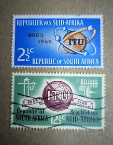 SOUTH AFRICA 1965 ITU Centenary Used SG 258-259 - Picture 1 of 2
