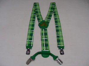 St. Patrick's Day Themed - Kid's 38" Long - 1 3/8 Inch Suspenders! - Picture 1 of 9