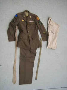 De colección WW2 Ejército Uniforme Pantalones 31 Chaqueta 38R Cinturón Corbata Camisa Grande - Imagen 1 de 12