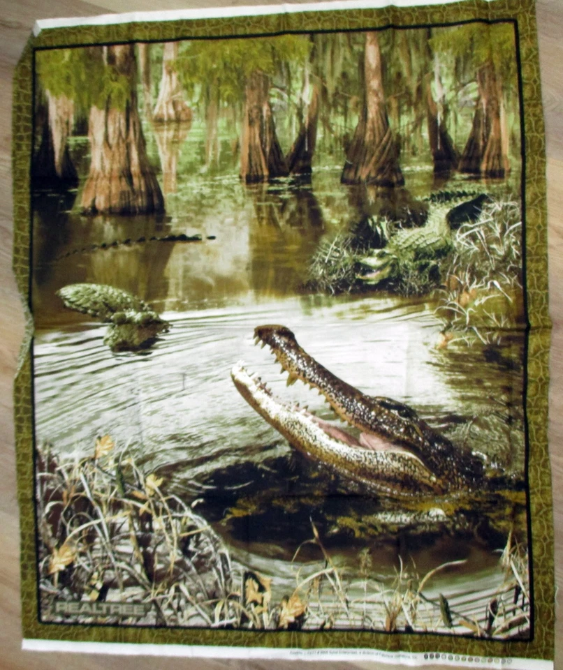 1 Maravilloso Panel para Acolchar/Colgar Pared Tela Algodón "Caimanes" Foto 1 de 1
