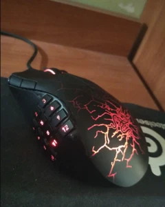 RAZER Naga MOLTEN ULTRA COLLECTOR RARE ROUGE FEU SOURIS MOUSE GAMING 17 BOUTONS - Photo 1/5