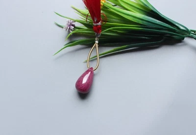 Briolette Rubí Rojo Natural Cuentas Lágrima Suave Pulido Hilo 20X11MM Ct.27.30 Foto 1 de 4