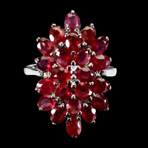 Black Friday 925 Sterling Silver Ring Oval Ruby 4x3mm Natural Jewelry Size 8 - Picture 1 of 13