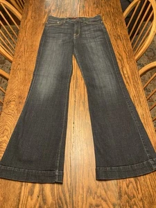 7 For All Mankind GINGER Jeans Flare Wide Leg Size 29 Stretch 31” Inseam EXC - Picture 1 of 15