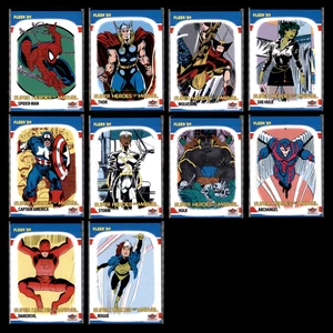 2023 Upper Deck Marvel Fleer 89 Throwbacks Super Heroes Komplettsatz 10 Karten - Bild 1 von 12