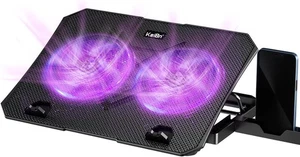 KeiBn Upgrade Laptop Cooling Pad, Cooler 2 Fans for Purple - Afbeelding 1 van 6