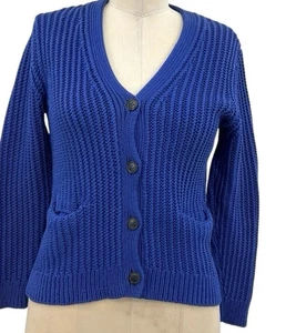 3.1 Phillip Lim kobaltblau Strickjacke L Large 100% Baumwolle Taschen Karriere Büro - Bild 1 von 7