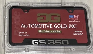 LEXUS GS 350 License Plate Frame Stainless Steel BLACK- Automotive Gold - Foto 1 di 2