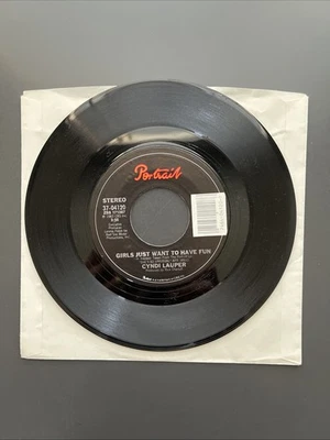 Cyndi Lauper “ Girls Just Want to Have Fun / Right Track Wrong Train “ 45 Vinyl - Image 1 of 3