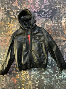 Alpha industries Echtlederjacke MA-1 D-TEC LEATHER SCHWARZ, GRÖSSE XL *NEU* - Bild 1 von 7