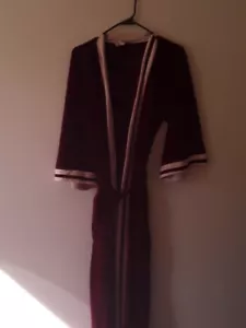 Vintage Lord + Taylor LG Christian Dior Men's Burgandy pocket Robe w/belt flawed - Picture 1 of 12