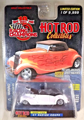 Racing Champions Hot Rod Collectibles 1999 #165 '37 Rapide Coupe negro/blanco Foto 1 de 4