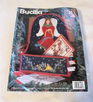 1995 Bucilla Celestial Card Holder Kit 61197  Angel 8.25 x 11.5 x 3.25 New - Image 1 of 4