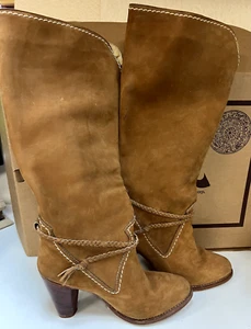 Vintage Zodiac USA Womens Size 8 Suede Knee-High Boots Brown, AL-5 - Picture 1 of 5