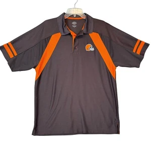 NFL Cleveland Browns Polo Mens Medium Brown Orange Short Sleeve Performance - Picture 1 of 6