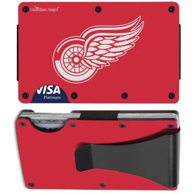 TBA Detroit Red Wings Guardian Angel Titanium Carbon Fiber RFID Blocking Wallet D7
