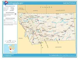 Montana State Referenz laminierte Wandkarte - Bild 1 von 1