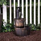 Waterfall Fountain Barrel And Pump Garden Accessory Decorative Accent For Home