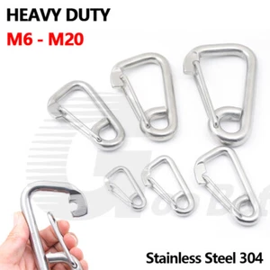 Carabiner Clips Snap Spring Hook Carabina Karabiner Keyring Stainless Steel 304 - Picture 1 of 10
