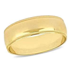 Amour 10K Yellow Gold 6mm Men's Wedding Band - Picture 1 of 6