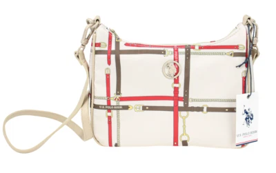 US Polo Assn. Houston Print Small Hobo Bolso Mujer Talla Única Beige Sola Correa - Imagen 1 de 4