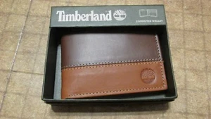 Timberland Geldbörse Braun Hellbraun Doppelfaltung Pendler Kostenloser Versand Neu - Bild 1 von 4