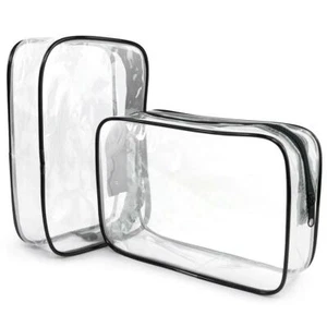 2 x Beauty Case Viaggio Trasparente Cosmetici Trucco Liquidi Aereo - Imagen 1 de 2