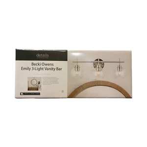 details by Becky Owens, Emily Dimmable 3-Light Vanity Bar, Brushed Nickel Finish - Picture 1 of 2
