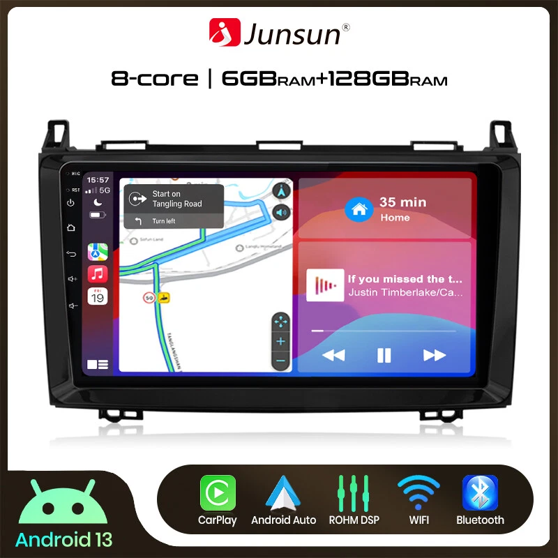 JUNSUN 9" Android 14 Autoradio GPS Navi DSP 8-Kern 128G für Mercedes-Benz B-W245