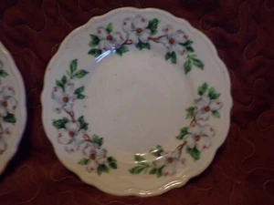Lot of 4 Syracuse China Dogwood Scalloped Edge Dessert Bread Plates - Picture 1 of 3
