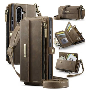 Handy Hülle für Samsung Galaxy Leder Tasche Schutz Flip Case Etui Wallet Cover - Bild 1 von 25