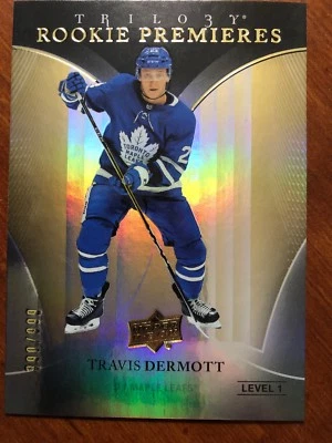18-19 UD Trilogy Rookie Premiers #63 Travis Dermott /999 - Image 1 of 2