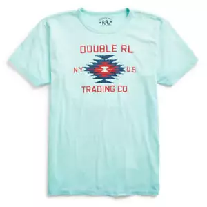 Ralph Lauren RRL Turquoise 1940's Graphic Logo Double RL Trading Co. T-Shirt New - Picture 1 of 3