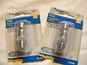 TRU FLATE PLUG Raccord Connector, 1/4" MNPT-3/8" #12-603 Style T (lot of 2) - Foto 1 di 2