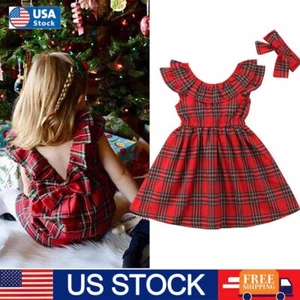 Newborn Baby Girls Christmas Romper Dress Jumpsuit Outfits Xmas Costume Clothes - Picture 1 of 11