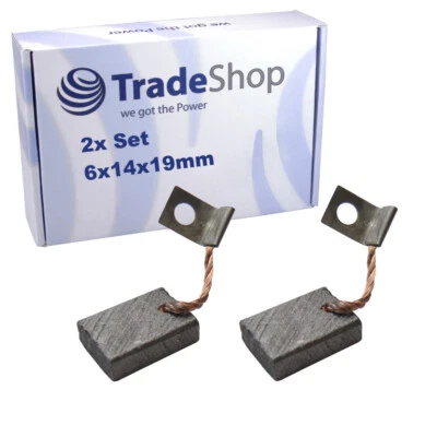 TRADE-SHOP 2x Motorkohlen Kohlebürsten 6x14x19mm ersetzt Bosch Typ BX 13, BX 19, BX 59