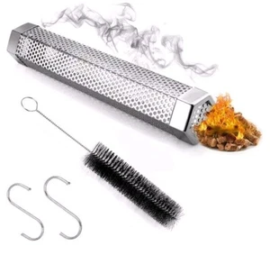 Pellet Smoker Tube 12’’ Stainless Steel Perforated BBQ Pellet Smoker Tube - Picture 1 of 8