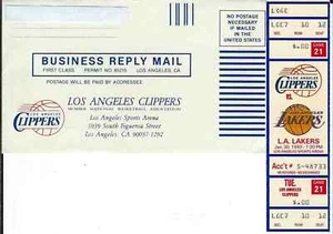 LA LAKERS vs LA CLIPPERS JANUARY 30 1990 TICKET STUB ENVELOPE MAGIC JOHNSON COMP - Picture 1 of 2
